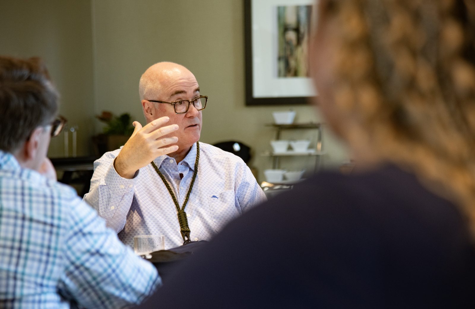 A candid moment during a firm engagement